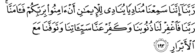 Surah 3 Ayah 193