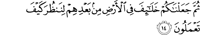 Surah 10 Ayah 14