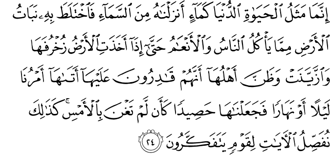 Surah 10 Ayah 24