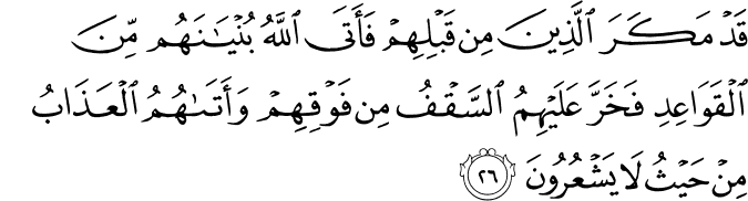 Surah 16 Ayah 26