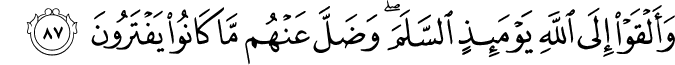 Surah 16 Ayah 87