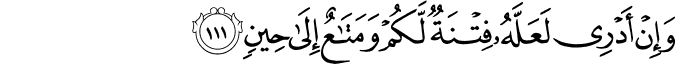 Surah 21 Ayah 111