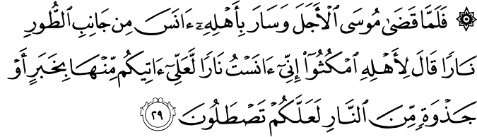 Surah 28 Ayah 29