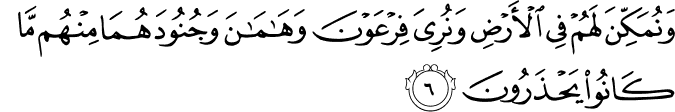Surah 28 Ayah 6