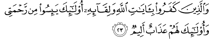 Surah 29 Ayah 23