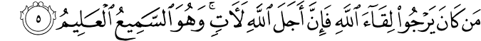Surah 29 Ayah 5
