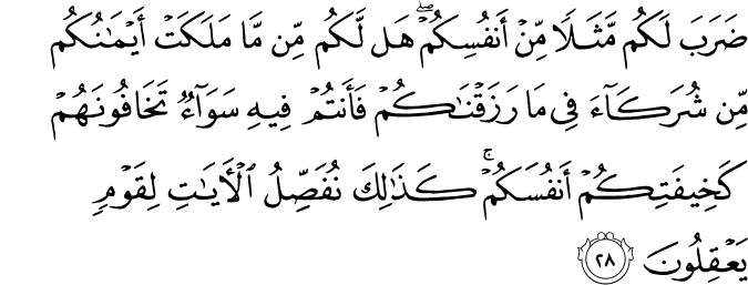 Surah 30 Ayah 28