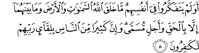 Surah 30 Ayah 8