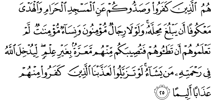 Surah 48 Ayah 25